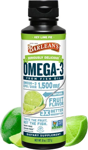 Miniatura 9 de Barlean's Suplemento líquido de aceite de pescado Omega 3 para hombres y mujeres, 1080 mg de ácido graso EPA y DHA, promueve la salud del cerebro
