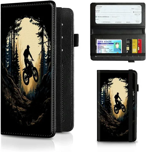 Miniatura 136 de Funda para chequera para hombres y mujeres, cartera de cuero RFID con ranuras para tarjetas de crédito, soporte de cheques duplicados personales