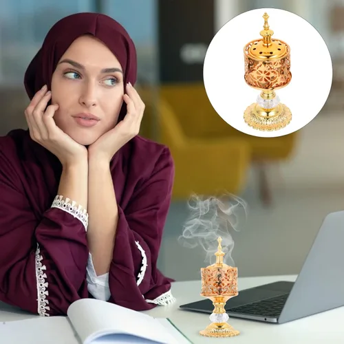 Miniatura 4 de SOIMISS Quemador de incienso de hierro de estilo europeo para decoración del hogar, bodas y festivales, accesorio de aromaterapia para purificar