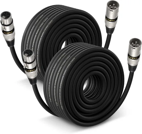Miniatura 14 de EBXYA Paquete de 10 cables XLR XLR macho a hembra de 3 pines, cable de conexión de micrófono de 3 pines, cable de iluminación compatible