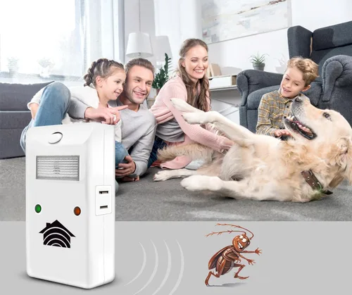 Miniatura 2 de RIDDEX Power Plus Repelente de Insectos Enchufe, Disuasor de Ratones - Control de Plagas para la Defensa Contra Ratas, Ratones, Cucarachas, Bichos