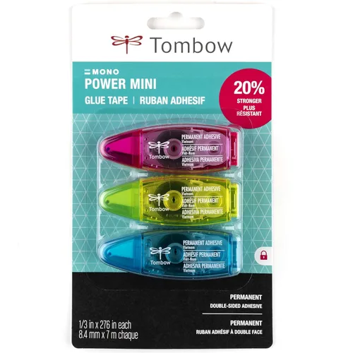 Miniatura 2 de Tombow 62140 Power Mini cinta adhesiva, paquete de 3. Aplicadores compactos fáciles de usar para una unión fuerte y permanente
