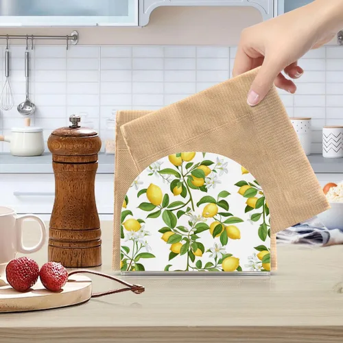 Miniatura 6 de Servilletero acrílico de limón, servilleta de cóctel de plástico transparente para mesas de restaurante de cocina