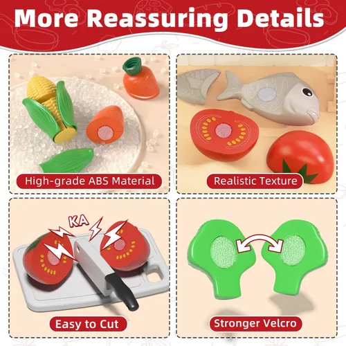 Miniatura 5 de Lehoo Castle Accesorios de Cocina de Juguete, Juegos de Ollas y Sartenes para Cocina de Niños, Juegos de Comida de Juguete para Niños, Set de Cocina