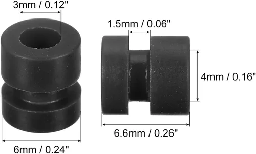 Miniatura 2 de MECCANIXITY RC Bolas de Goma Anti Vibración para Controlador de Vuelo RC F4 F7 M3x6.6mm (Negro), Paquete de 12