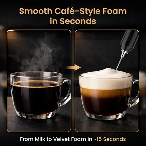 Miniatura 4 de Bean Envy Espumador de leche recargable de mano, espumador de café de aluminio de mano con varita espumadora de acero inoxidable, el mejor regalo