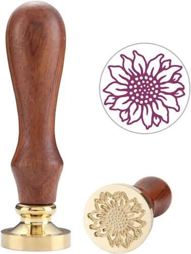 Yoption Sello de cera de girasol, sello de cera de sellado de la serie Flora vintage, ideal para adornar sobres, invitaciones de boda, paquetes de