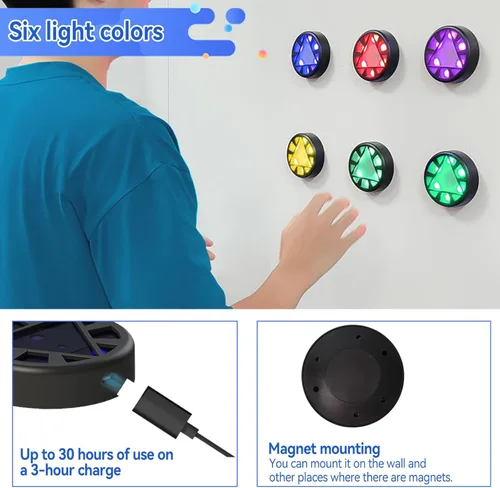 Miniatura 9 de JOJOCY Luz magnética de entrenamiento de reacción, 5 luces de color, 6 modos, duración de la batería de 30 horas, mejora la velocidad de reacción