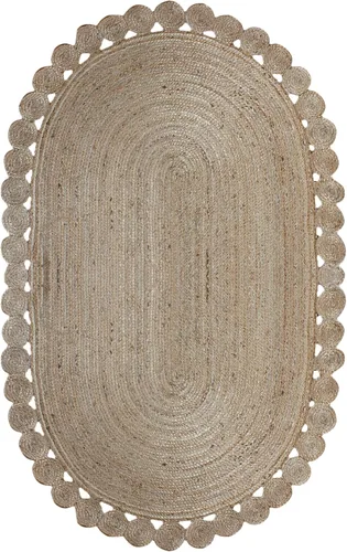 Miniatura 3 de Cape Cod - Alfombra trenzada de fibra de yute natural, alfombras indias kilim – Tapete pequeño de 3 x 2 pies tejido a mano de tejido plano para uso