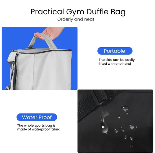 Miniatura 6 de C&F BOGMOST Pequeña bolsa de gimnasio para mujeres y hombres, pequeña bolsa de lona ligera, bolsa de viaje, bolsa de deporte impermeable