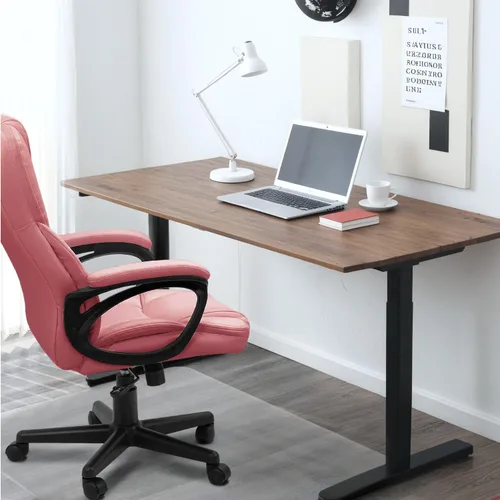 Miniatura 7 de Furmax Silla ejecutiva de oficina con respaldo alto, ajustable, silla de escritorio gerencial para el hogar, silla giratoria de cuero PU para Rosa