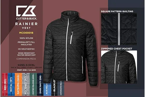 Miniatura 6 de Cutter & Buck Chaqueta impermeable Primaloft para hombre resistente a la intemperie