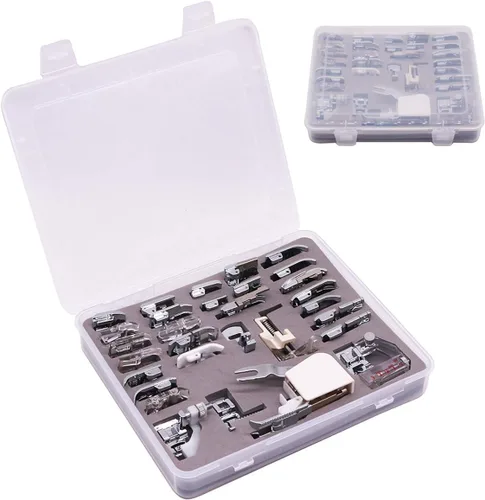Juego de 30 prensatelas profesionales para máquina de coser doméstica para hermano, Babylock, cantante, Janome, Elna, Toyota, New Home, Simplicity y