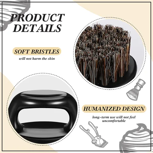 Miniatura 3 de Paquete de 4 cepillos para barba para hombres, cepillos de barba, cepillo de barbero para nudillos, cepillos para cara y cuello, suministros