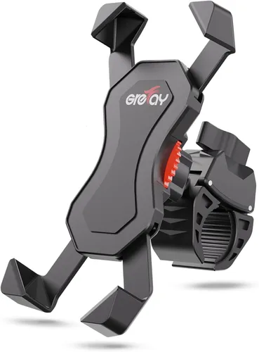 Grefay Soporte universal para teléfono celular de motocicleta, abrazadera antivibraciones para bicicleta de carretera/MTB/Scooter con rotación de