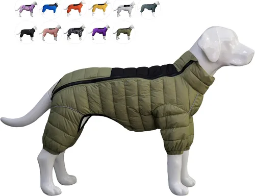 Miniatura 11 de ArmyGreen Abrigo para Perros - Chaleco reflectante cálido para perros pequeños, medianos y grandes, impermeable, resistente al viento, con Verde