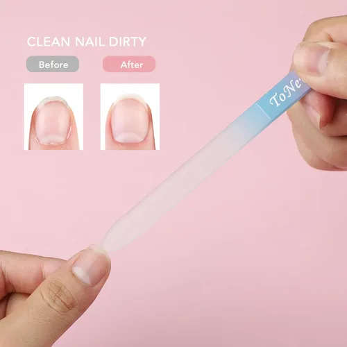 Miniatura 6 de Lima de uñas de vidrio en estuche, lima de uñas de cristal, lima checa, lima de uñas grabadas de doble cara para arte de uñas y cuidado de uñas