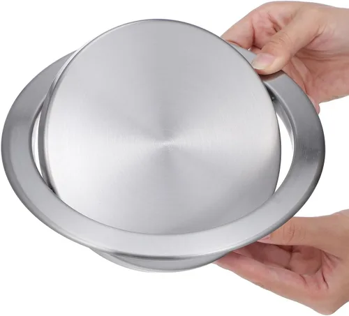 Miniatura 8 de Hemobllo Tapa de bote de basura empotrada de 6.5 pulgadas de acero inoxidable 403, cubierta abatible silenciosa para conducto de basura de cocina