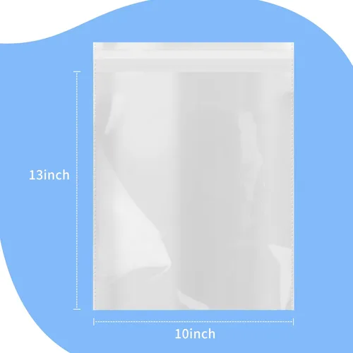 Miniatura 2 de iMailer - 100 unidades - Bolsas de celofán transparente de 10 x 13 pulgadas con autosellado - Bolsas grandes de plástico resellables de polietileno