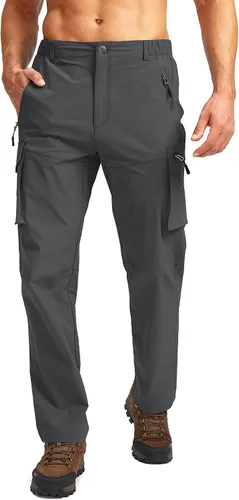 Miniatura 2 de Pudolla Mens Hiking Cargo Pants Outdoo Work Pants for Men UPF50+ with Zipper Pockets