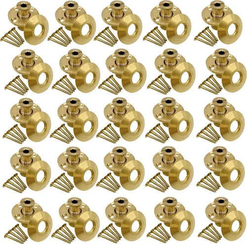 Bargain Brass Poolzilla - Cubierta de seguridad para piscina, anclaje de latón con collar para cubiertas de madera, paquete de 25 unidades, ajuste