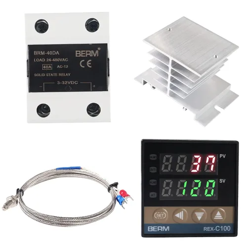 Miniatura 7 de Controlador de temperatura PID digital REX-C100 PID Termostato Controlador de temperatura Digital REX C100 con relé SSR 25DA K Sonda de termopar RKC