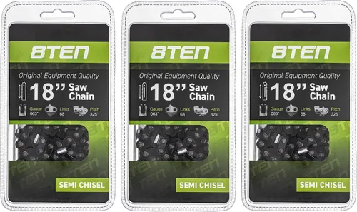 Miniatura 66 de 8TEN Cadena de motosierra semi cincel de 6 pulgadas .050 1/4 42 DL para Worx WG320 Black & Decker LLP120 (paquete de 3)
