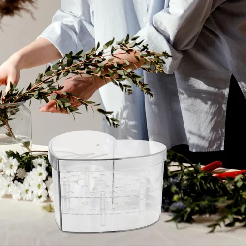 Miniatura 2 de Alipis - Caja de flores en forma de corazón, caja de flores de acrílico transparente para arreglos florales, en forma de corazón transparente