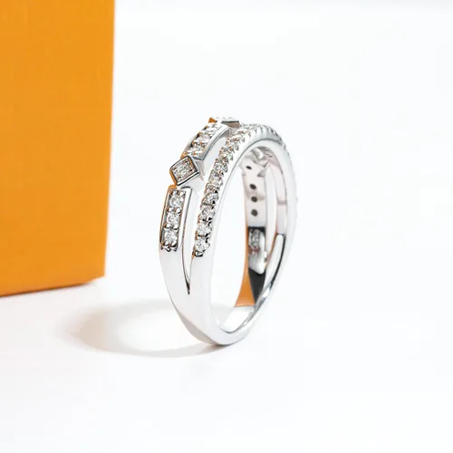 Miniatura 4 de Anillos de eternidad de moissanita, anillos de boda, color D, claridad VVS1, redondo, corte brillante, plata de ley 925, 56 piedras, anillos