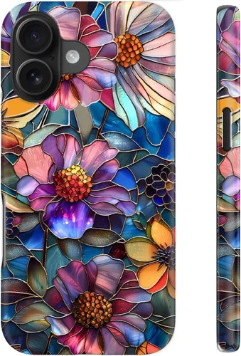 Miniatura 79 de Funda para iPhone 12 Mini, compatible con carga inalámbrica, protección de doble capa con elegante diseño de flores silvestres, silicona suave +