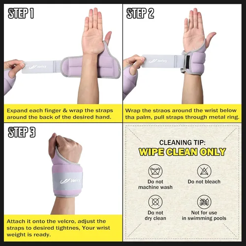 Miniatura 7 de Pesas de muñeca con trabillas para el pulgar para mujeres y hombres, 1 par de 2, 3, 4, 5, 6 libras, pesas de brazo y tobillo, guantes