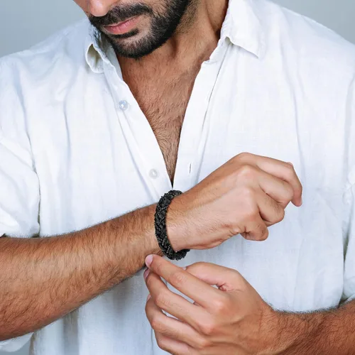 Miniatura 5 de murtoo Pulseras "Grilletes de la Libertad" para hombre, pulseras de cuero trenzado para hombre con cadenas de acero y cierre magnético, regalo