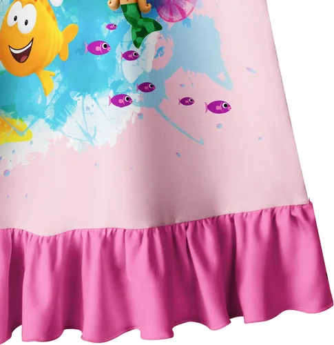 Miniatura 6 de Vestido de dibujos animados de burbujas para niñas pequeñas vestidos con estampado Guppy para niños vestido camisero de 3 a 6 años