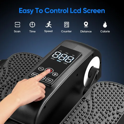 Miniatura 5 de Máquina elíptica para debajo del escritorio, máquina portátil de ejercicio de pedal sentado para personas mayores, ejercitador de piernas Elipse
