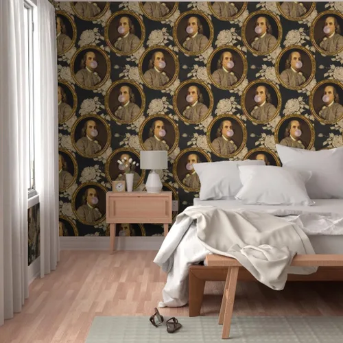 Miniatura 5 de Muestro de papel tapiz extraíble - Benjamin Franklin Retrato Histórico Botánico Goma Papel pintado personalizado pre-pegado por Spoonflower