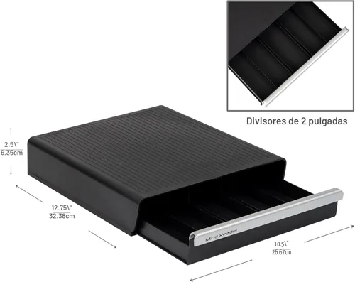 Miniatura 3 de Mind Reader Cajón de cápsulas de café de una sola porción, capacidad de 30 cápsulas, organizador de encimera, 10.5 pulgadas de largo x 12.75 Negro