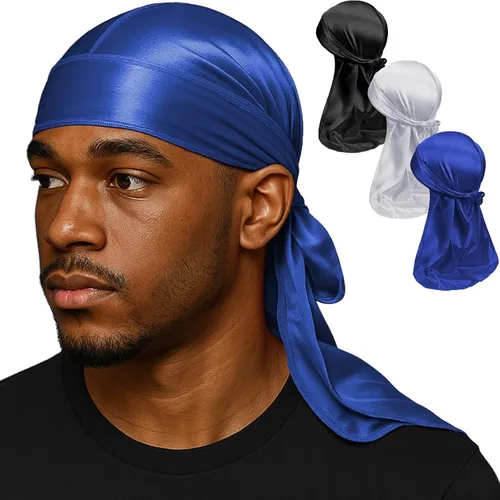 Miniatura 25 de Premium Durag Pack for Men, Silky Doo Rag for 360 540 720 Waves