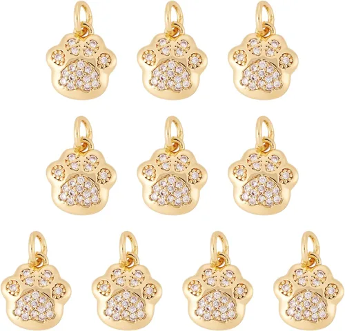 Miniatura 20 de FASHEWELRY 20 dijes de abejas de latón chapados en oro de 18 quilates, dijes de abeja dorados, dijes de joyería rellenos de oro con anillo de salto