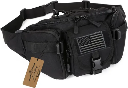 ArcEnCiel resistente al agua Táctico Cinturón de cadera Cintura Pack Bolsa Fanny Militar Packs Bolsa para senderismo escalada al aire libre Bumbag,