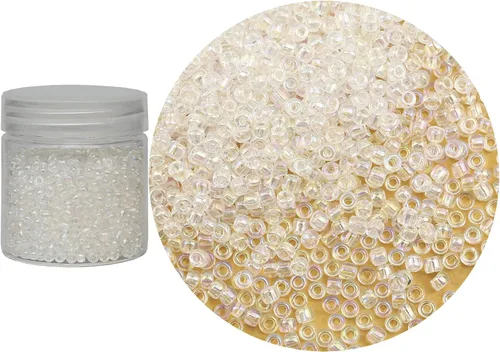 Miniatura 34 de Bala&Fillic Cuentas de semillas de vidrio sueltas de color amarillo claro opaco de 0.157 in, alrededor de 1400 piezas/3.88 oz en caja 6/0, cuentas