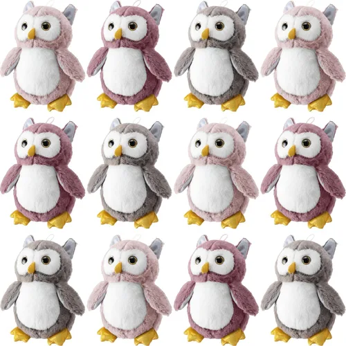 Miniatura 8 de Jenaai 6 piezas de animales de peluche de búho para bebés, juguete de peluche suave, búho relleno, recuerdos de fiesta de mago para niños pequeños