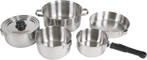 Miniatura 15 de Stansport Juego de utensilios de cocina de acero inoxidable para acampar, kit de anidación duradero para mochileros, senderismo y cocina al aire