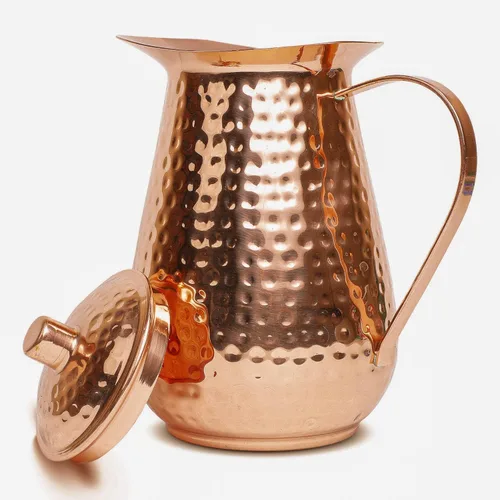 Miniatura 7 de Jarra de cobre martillado Artisan's Anvil con asa, 100% cobre, resistente, hecha a mano, 70 fl. Oz., mejor para agua, Ayurveda, Moscow Mules
