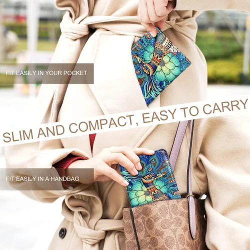Miniatura 6 de APHISON Billetera para mujer, delgada y pequeña, cartera RFID para mujer, 09-0098, Moda