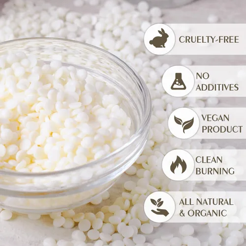 Miniatura 3 de Cera de soja, cera natural Waxcanpy para velas, cera de soja orgánica para fabricación de velas de granja, sin aditivos, inofensiva y pura (5 libras)