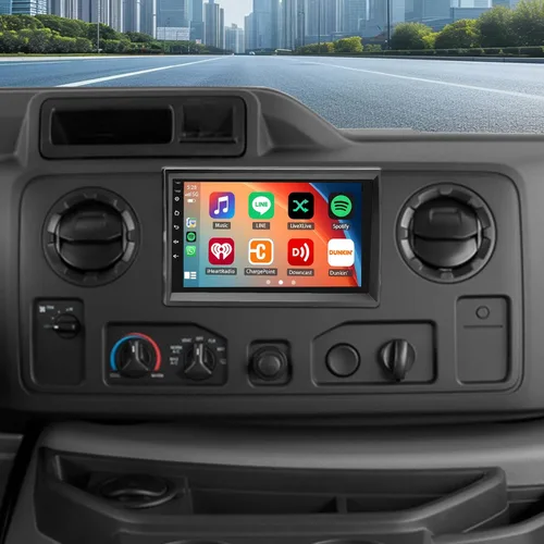 Radio de actualización de 7 pulgadas para Ford E-150 E-250 2009 2010 2011 2012 2013 con Carplay inalámbrico Android Auto, pantalla táctil para E-150