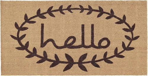 Calloway Mills 121813048 Calico Hello Felpudo de 30 x 48 pulgadas, natural/negro