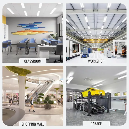 Miniatura 5 de LEDMyplace18W - Tubo de luz LED híbrida de 4 pies, 6500 K, luz blanca diurna, 2400 lúmenes, lente transparente, extremo único o doble T8, reemplazo
