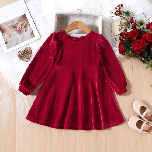 Miniatura 14 de IDOPIP Vestido tutú de terciopelo para niñas pequeñas, vestido de manga larga para princesa, Navidad, cumpleaños, fiesta, boda, vestidos de otoño e