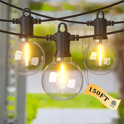 Miniatura 17 de Kawaya Tira de luces LED de 240 pies para exteriores, impermeable, regulable, G40, globo G40, iluminación para exteriores con 120 + 4 bombillas